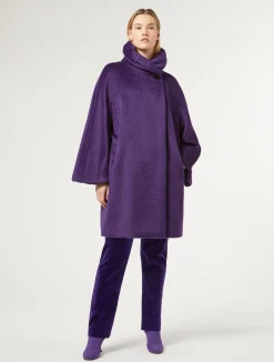 Outlet Marina Rinaldi Alpaca and wool coat PURPLE