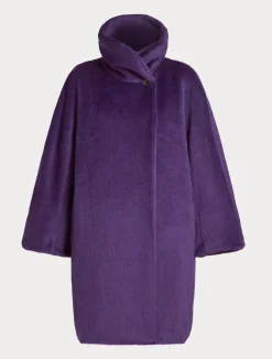 Outlet Marina Rinaldi Alpaca and wool coat PURPLE