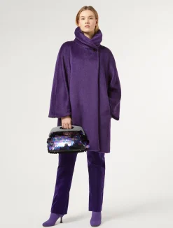 Outlet Marina Rinaldi Alpaca and wool coat PURPLE