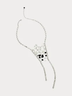 Online Marina Rinaldi Baguette beads and rhinestone-adorned necklace CRYSTAL