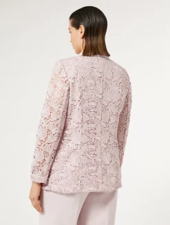Sale Marina Rinaldi Blazer jacket in laminated macramé PINK