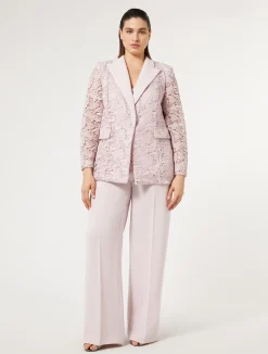 Sale Marina Rinaldi Blazer jacket in laminated macramé PINK