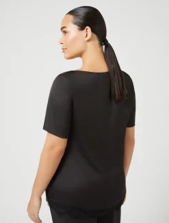 Online Marina Rinaldi Blouse with lace details BLACK