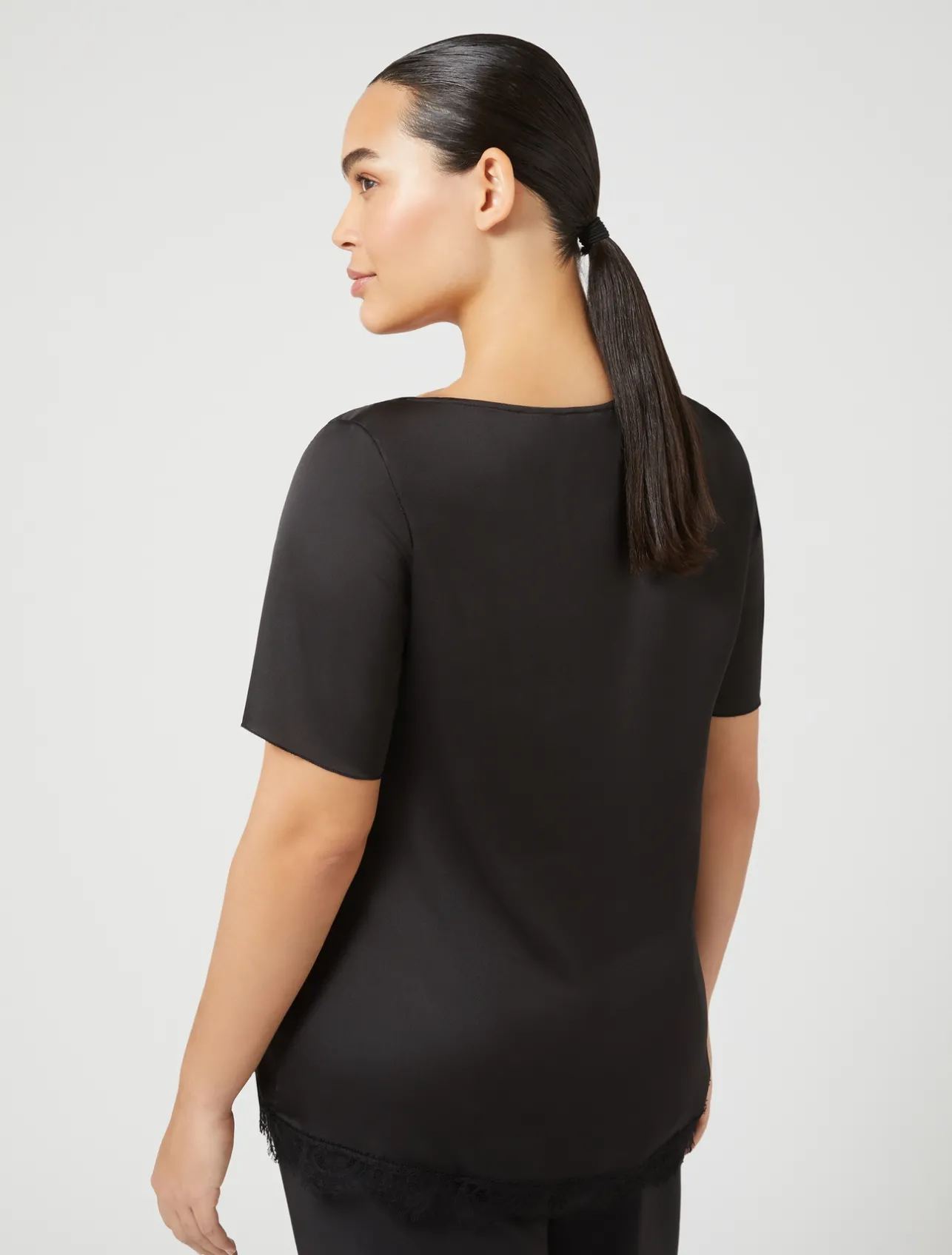 Online Marina Rinaldi Blouse with lace details BLACK