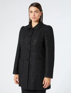 Best Marina Rinaldi Bouclé fabric jacket BLACK