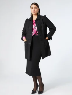 Best Marina Rinaldi Bouclé fabric jacket BLACK
