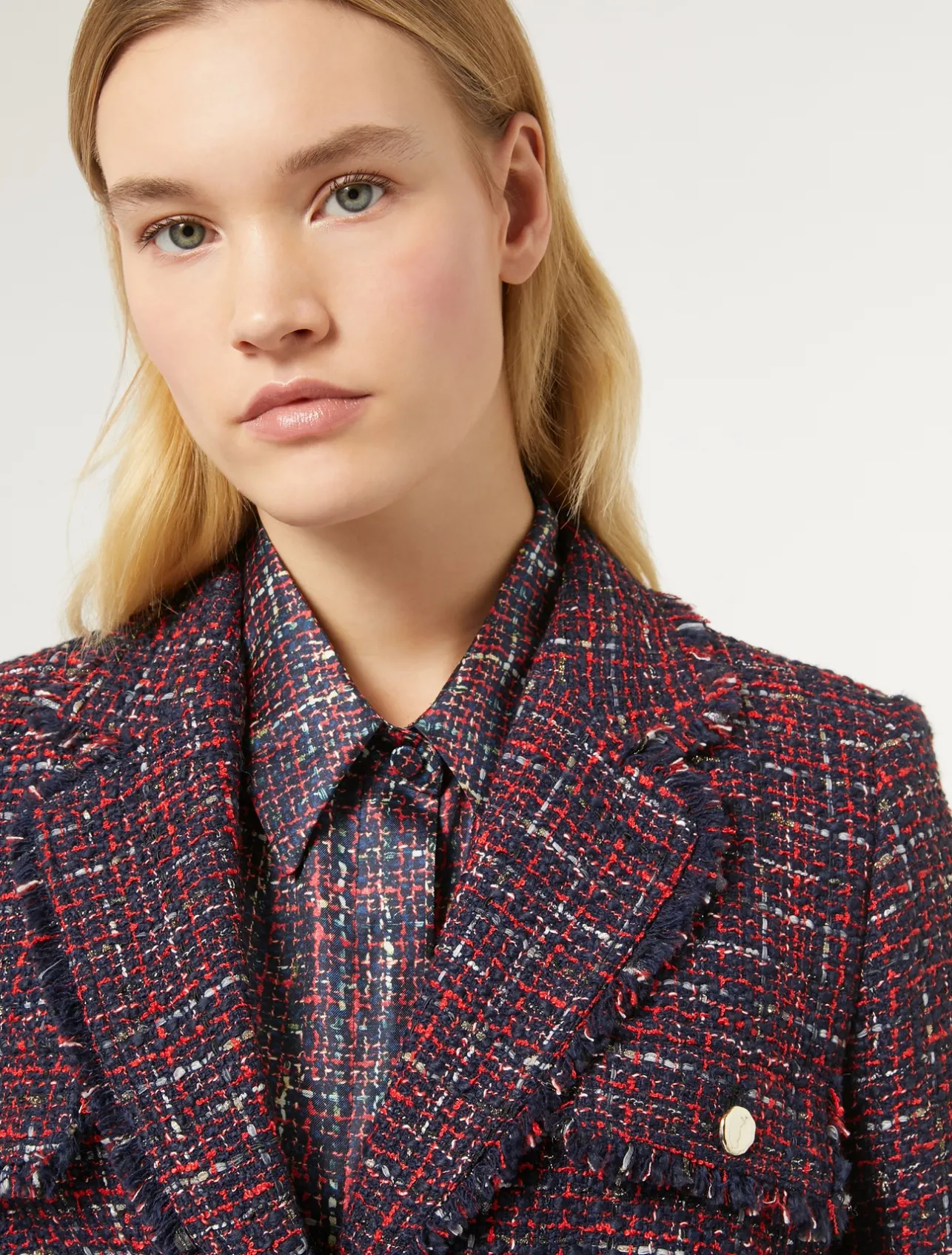 Best Marina Rinaldi Bouclé-effect jacket MIDNIGHTBLUE