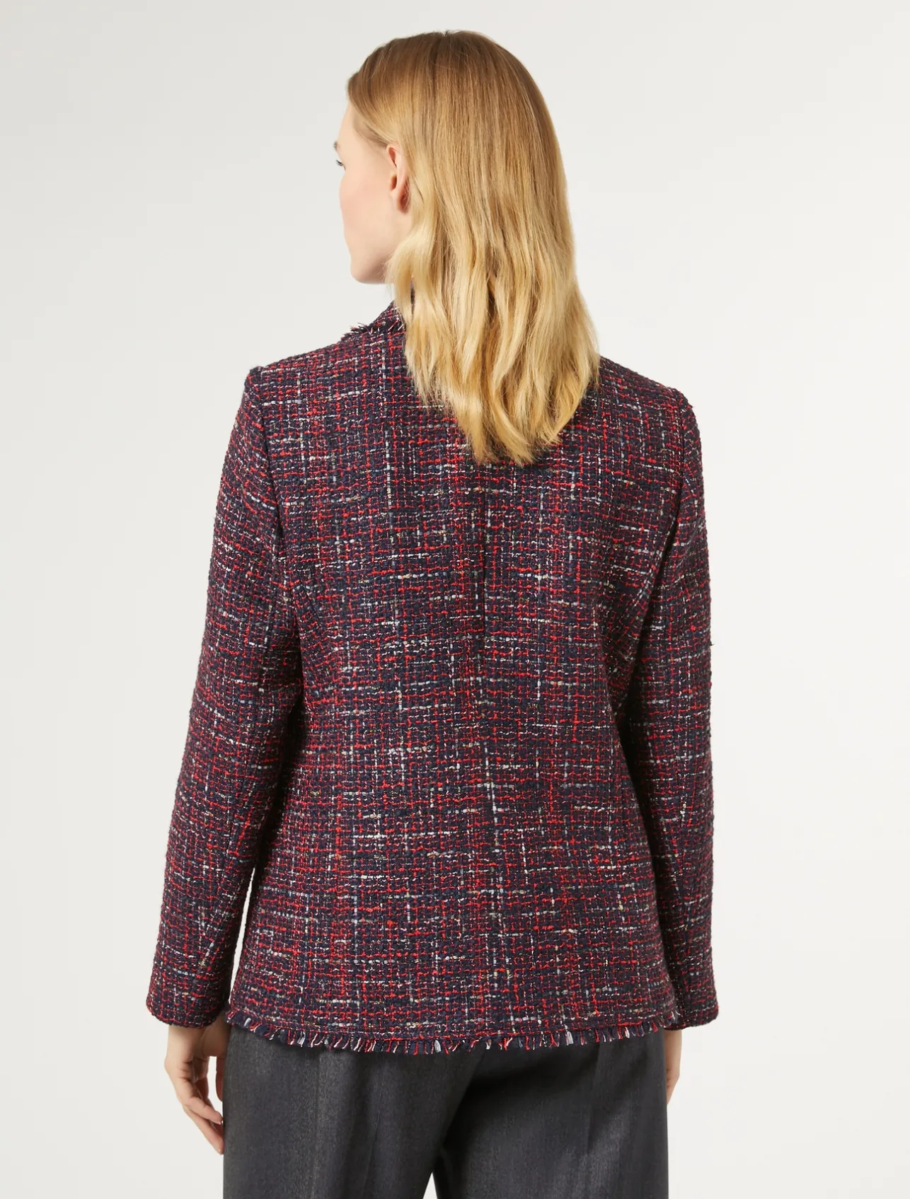 Best Marina Rinaldi Bouclé-effect jacket MIDNIGHTBLUE