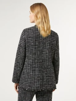 Fashion Marina Rinaldi Bouclé-effect jacket MIDNIGHTBLUE
