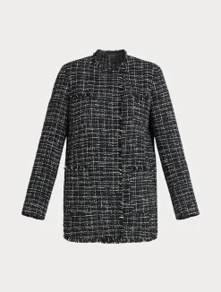 Fashion Marina Rinaldi Bouclé-effect jacket MIDNIGHTBLUE