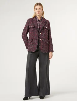 Best Marina Rinaldi Bouclé-effect jacket MIDNIGHTBLUE