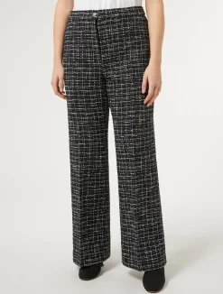 Clearance Marina Rinaldi Bouclé-effect trousers MIDNIGHTBLUE