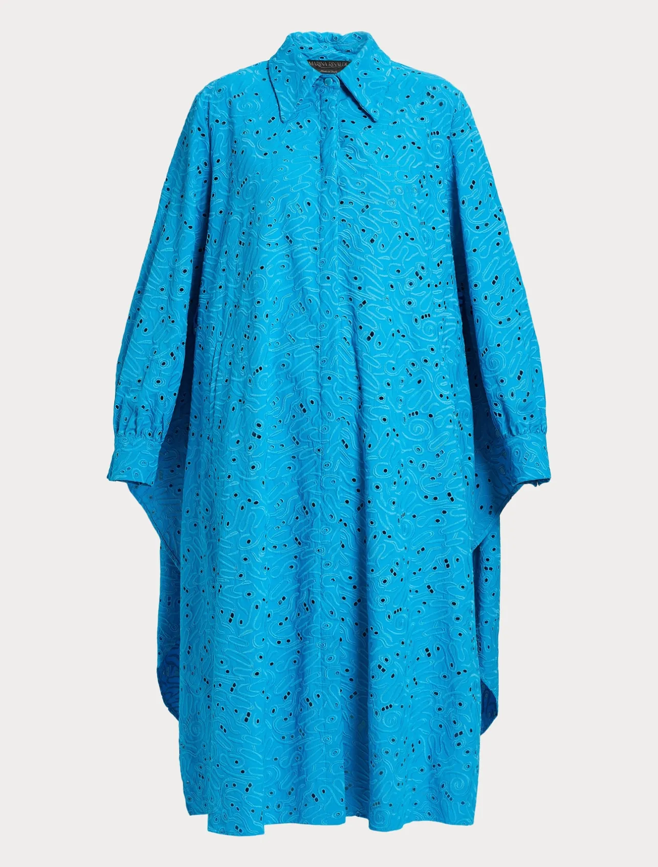 Discount Marina Rinaldi Broderie anglaise poplin dress TURQUOISE