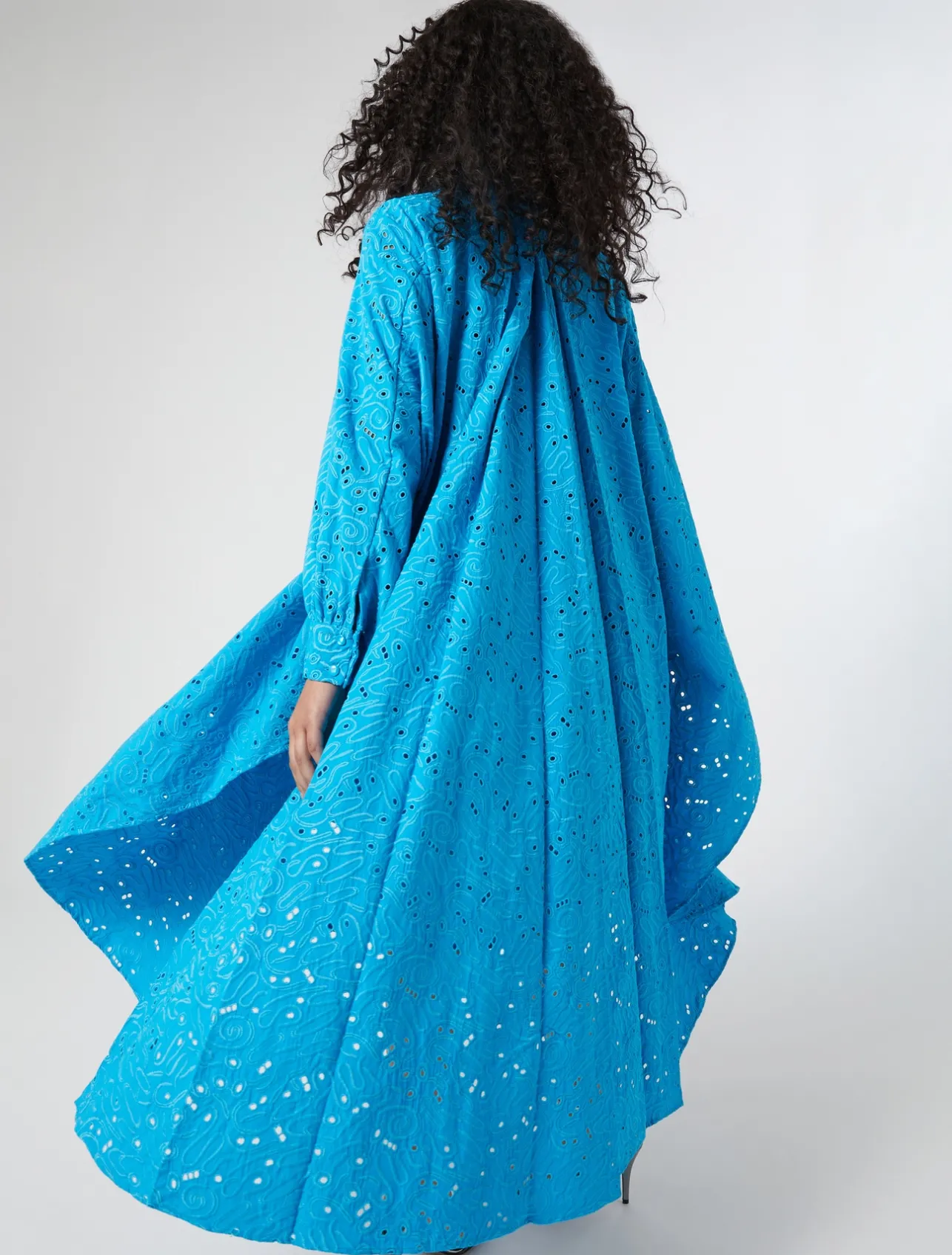 Discount Marina Rinaldi Broderie anglaise poplin dress TURQUOISE