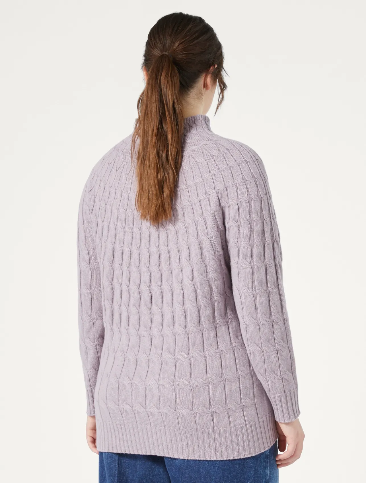 Hot Marina Rinaldi Cable-knit cashmere-blend sweater WISTERIA