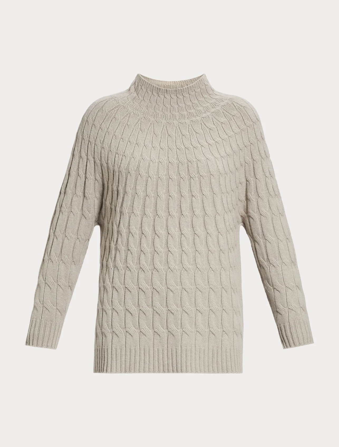 New Marina Rinaldi Cable-knit cashmere-blend sweater TURTLEDOVE