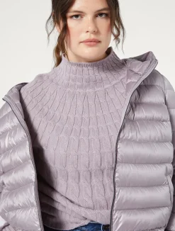 Hot Marina Rinaldi Cable-knit cashmere-blend sweater WISTERIA