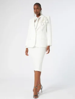 Outlet Marina Rinaldi Cady blazer jacket WHITE