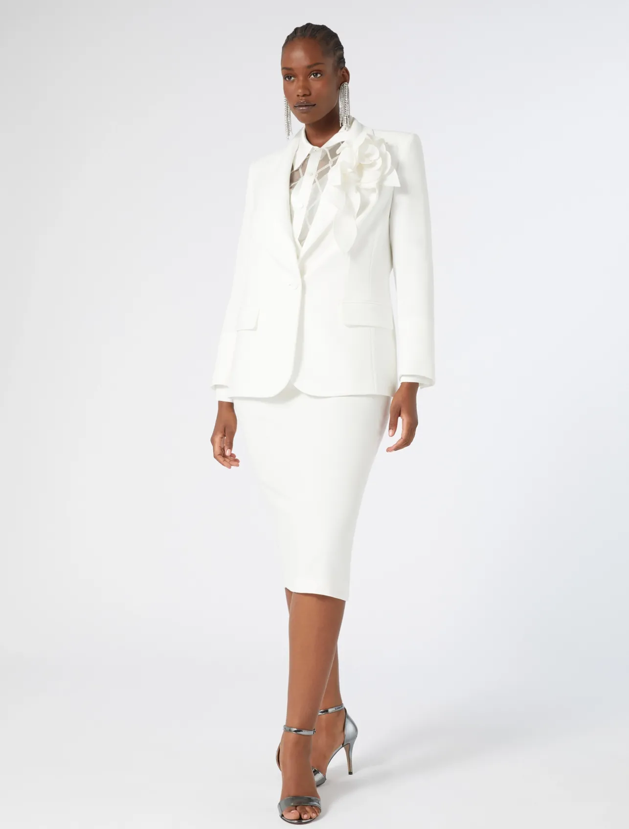 Outlet Marina Rinaldi Cady blazer jacket WHITE