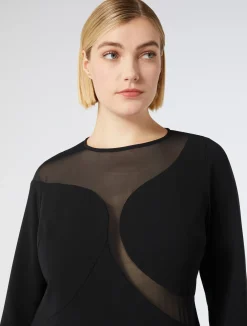 New Marina Rinaldi Cady dress with tulle BLACK