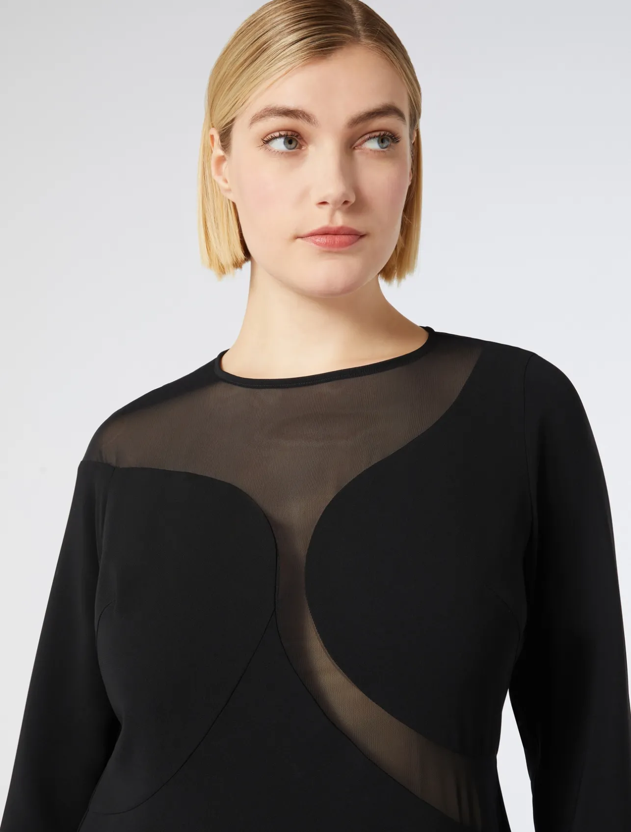 New Marina Rinaldi Cady dress with tulle BLACK
