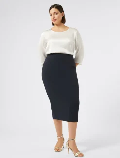 Best Marina Rinaldi Cady pencil skirt MIDNIGHTBLUE