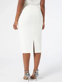 Fashion Marina Rinaldi Cady pencil skirt WHITE