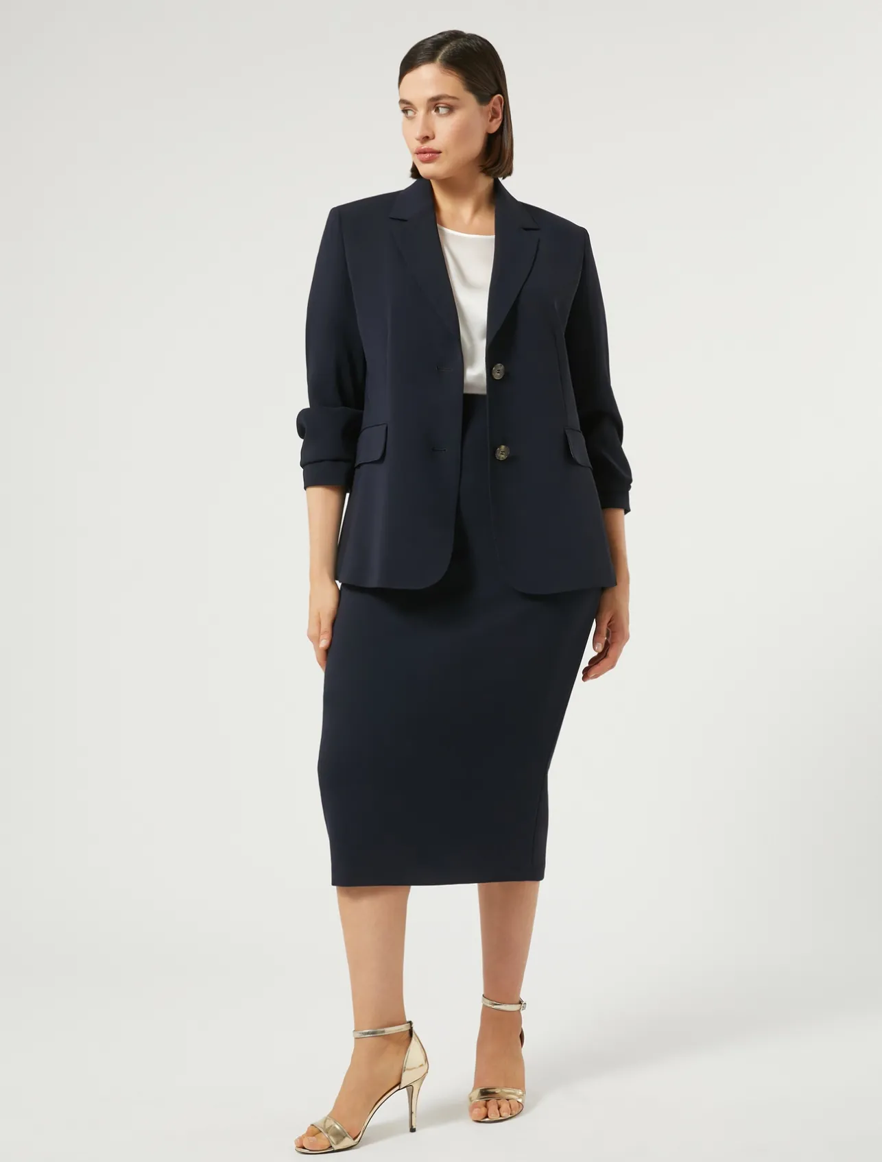 Best Marina Rinaldi Cady pencil skirt MIDNIGHTBLUE