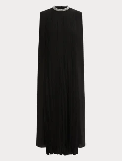 Online Marina Rinaldi Calf-length crepe dress BLACK
