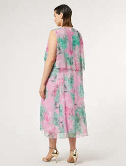 Hot Marina Rinaldi Calf-length georgette dress PINK