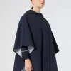 Online Marina Rinaldi Canvas and jersey mélange cape MIDNIGHTBLUE