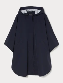 Online Marina Rinaldi Canvas and jersey mélange cape MIDNIGHTBLUE