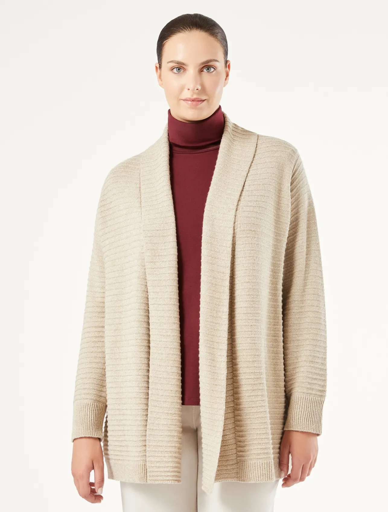 Best Marina Rinaldi Cashmere blend cardigan BEIGE