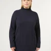 Outlet Marina Rinaldi Cashmere blend turtleneck jumper MIDNIGHTBLUE