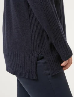 Outlet Marina Rinaldi Cashmere blend turtleneck jumper MIDNIGHTBLUE