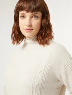 Outlet Marina Rinaldi Cashmere blend turtleneck jumper BEIGE