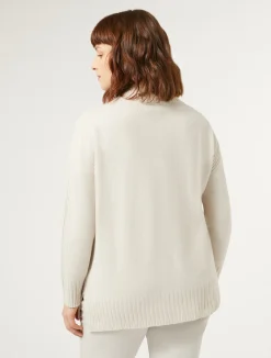 Outlet Marina Rinaldi Cashmere blend turtleneck jumper BEIGE