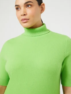 Discount Marina Rinaldi Cashmere polo neck jumper LIME