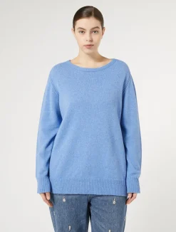 Discount Marina Rinaldi Cashmere-blend sweater NAVY