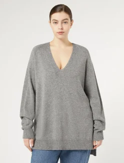 Sale Marina Rinaldi Cashmere-blend sweater MEDIUMGREY
