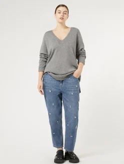 Sale Marina Rinaldi Cashmere-blend sweater MEDIUMGREY