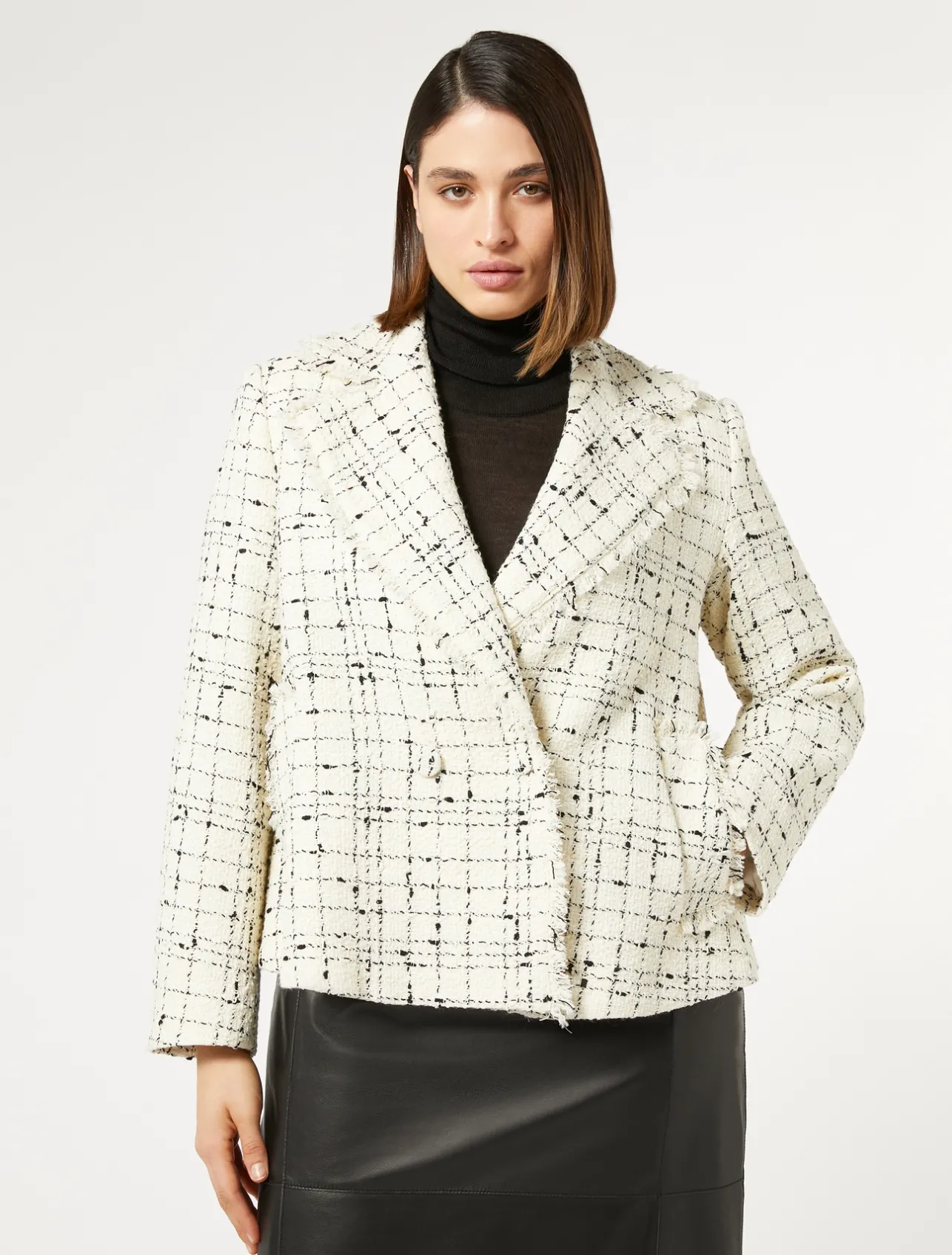 Online Marina Rinaldi Check blazer WHITE