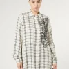 Clearance Marina Rinaldi Checked shirt with embroidery IVORY