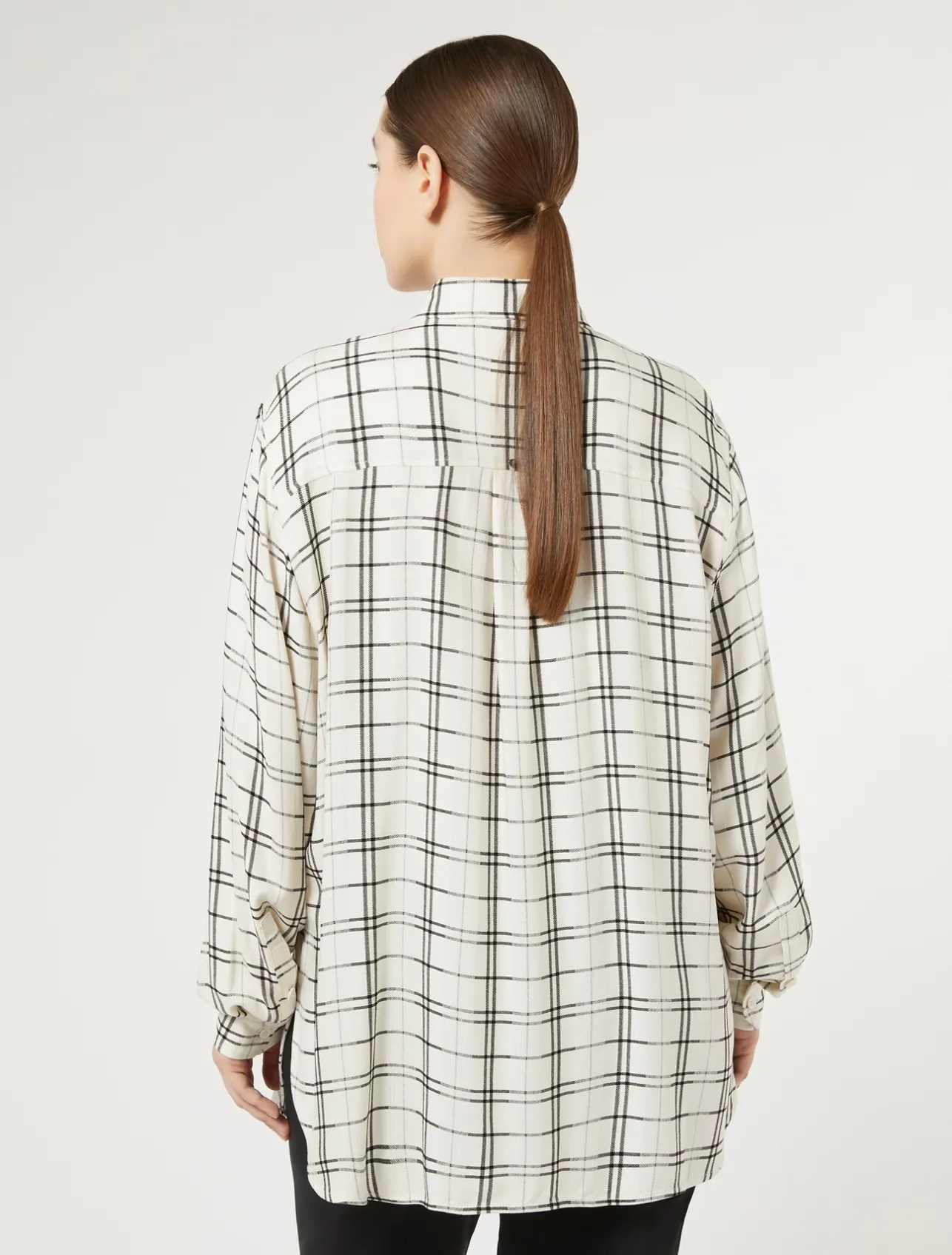 Clearance Marina Rinaldi Checked shirt with embroidery IVORY