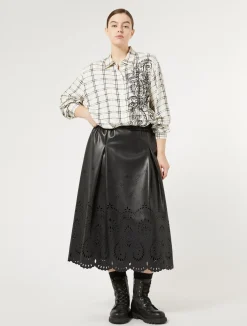 Clearance Marina Rinaldi Checked shirt with embroidery IVORY
