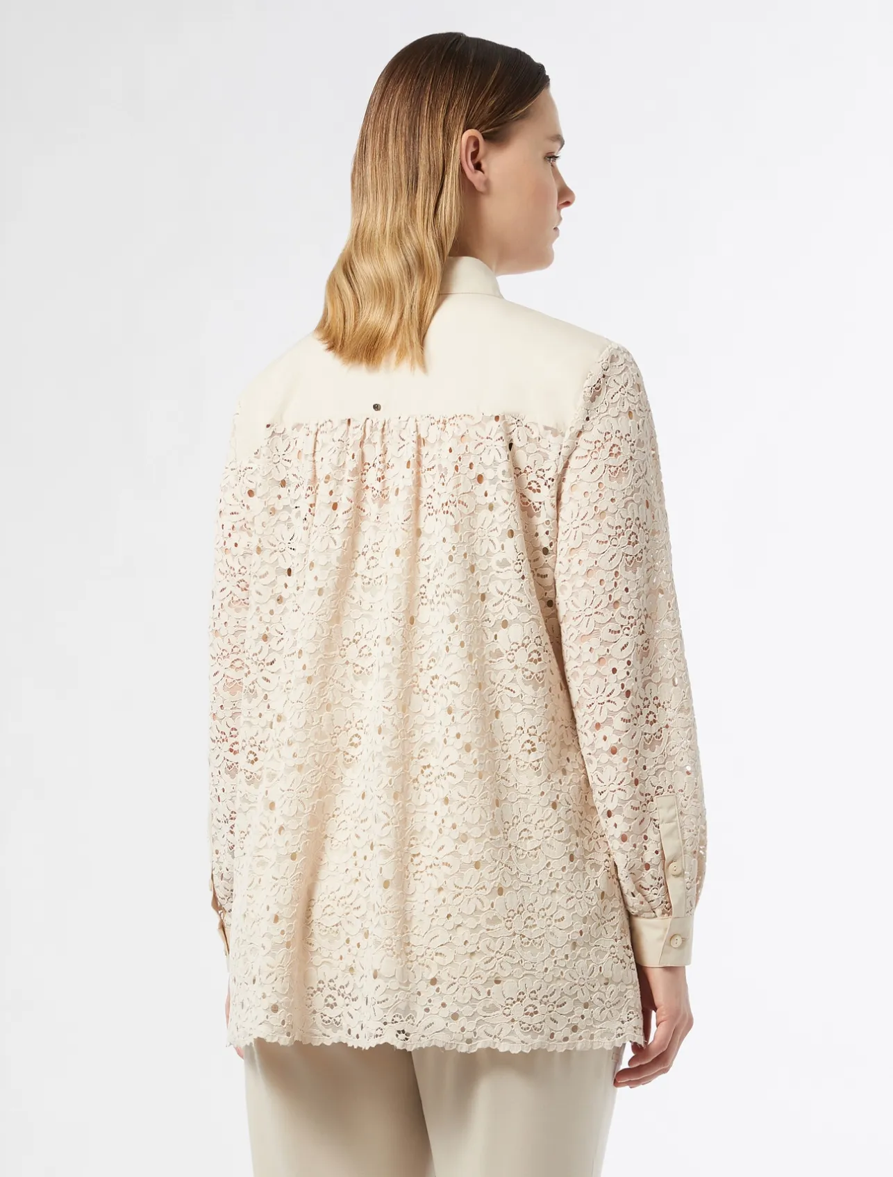 Outlet Marina Rinaldi Chenille lace shirt NATURAL