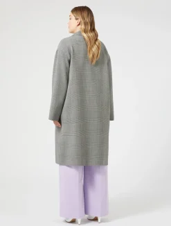 Sale Marina Rinaldi Chequered double-faced wool coat BLACKWHITE
