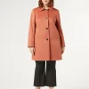 New Marina Rinaldi Coat in wool drap TERRACOTTA