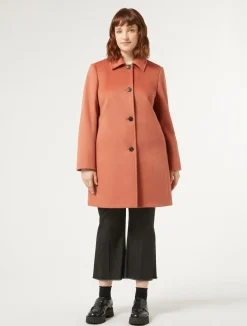 New Marina Rinaldi Coat in wool drap TERRACOTTA