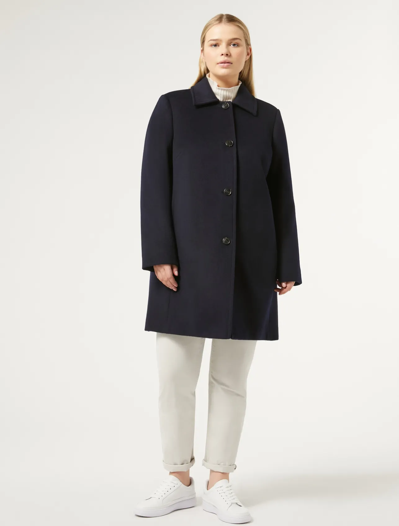 Best Marina Rinaldi Coat in wool drap MIDNIGHTBLUE